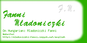 fanni mladoniczki business card